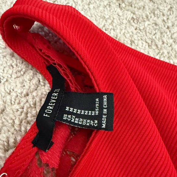 Forever 21 Red Backless Lace Dress - Picture 4 of 5